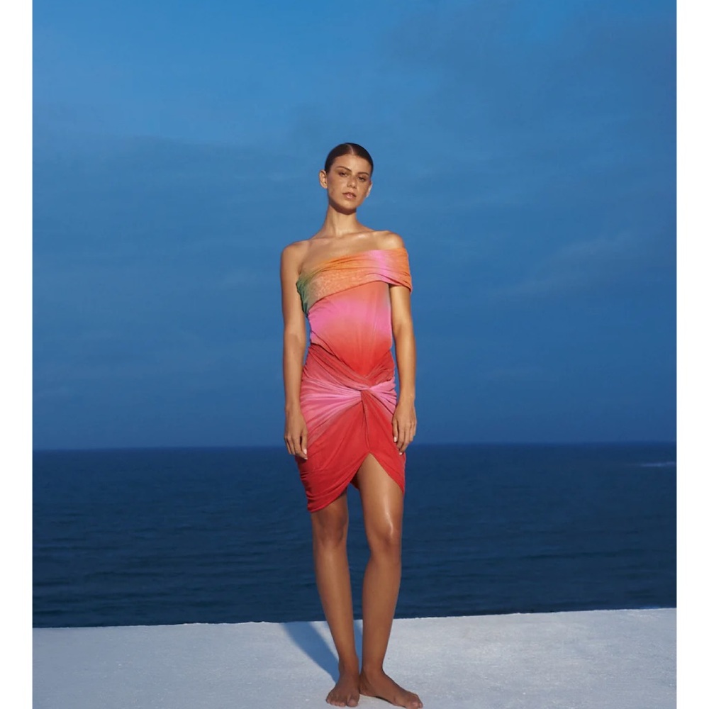 Tessa dress Off-Shoulder Dress-Sunset theme 🌅